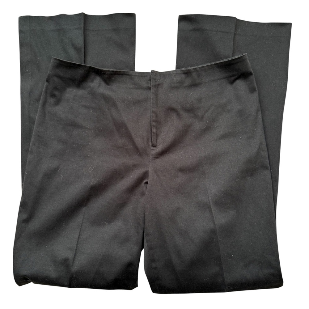 Randy Kemper Black Cotton Blend High Waist Flare Tailored Trousers Pants 10